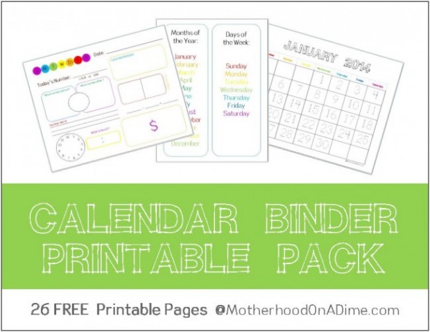 Calendar Binder Printables