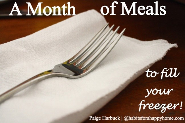 once a month meals for your freezer