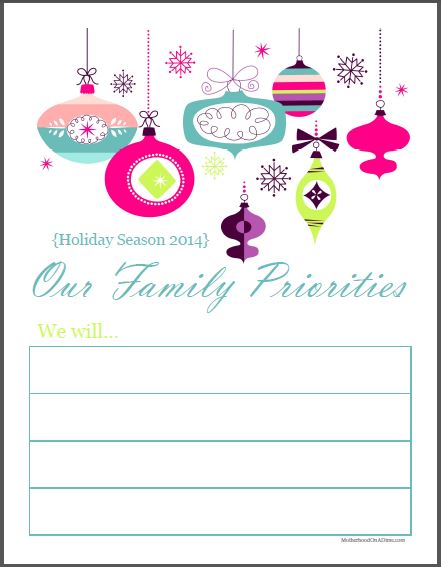 Holiday Priority sheet