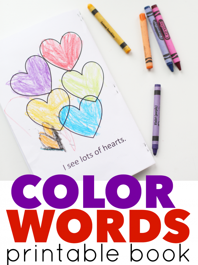 Color Words Valentine Printable