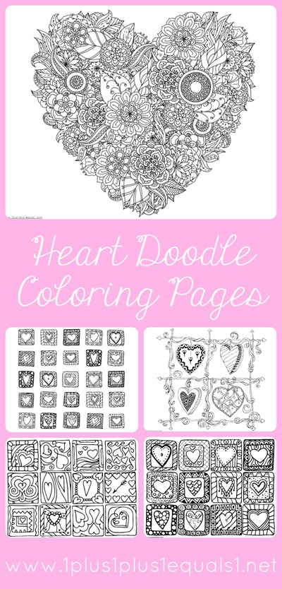 Heart Doodle Valentine's Day Coloring Pages
