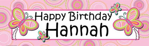 hannah birthday banner