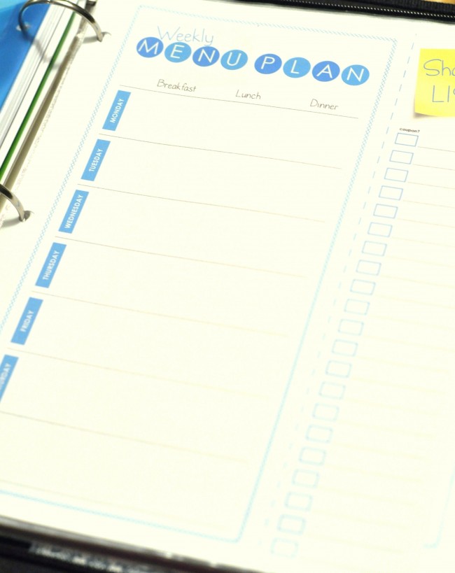 printable weekly menu plan