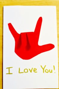 sign language heart valentine card