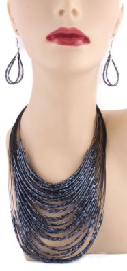 beaded necklace and earring set