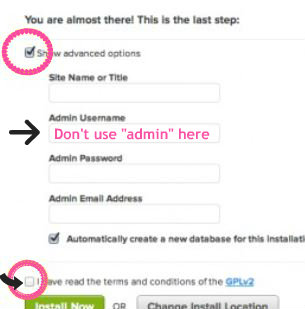 Install WordPress now