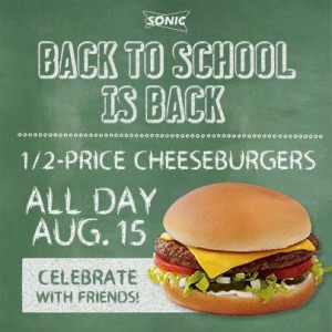 sonic half price cheeseburgers