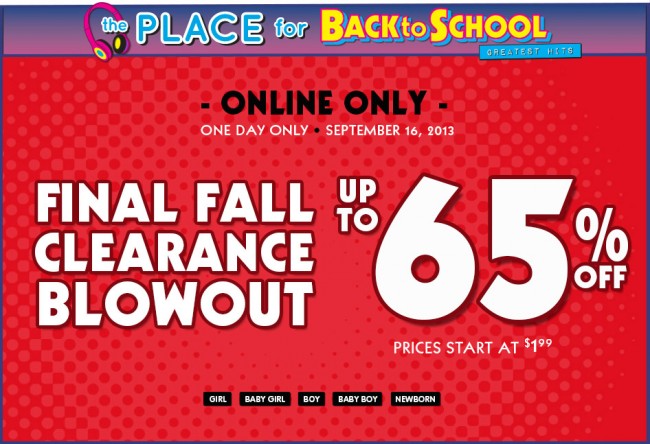 one day only children's place