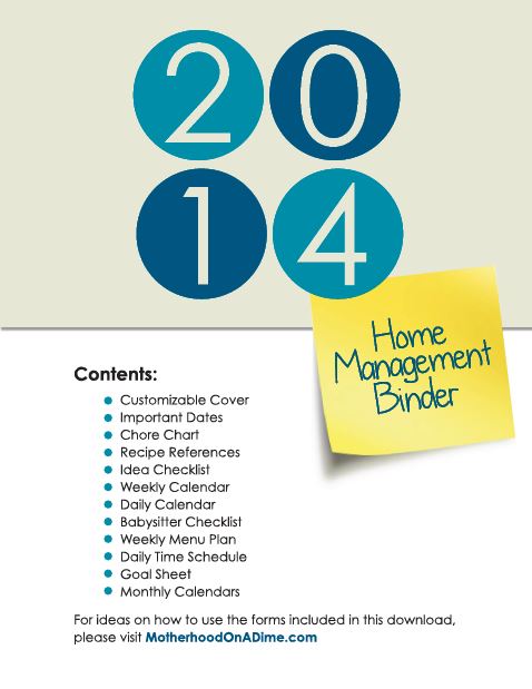 2014 Free Home Management Binder Printables