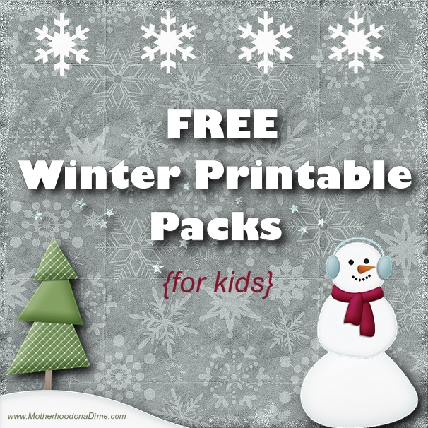 FREE Winter Printable Packs for kids {www.MotherhoodonaDime.com}