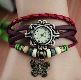 Butterfly watch bracelet