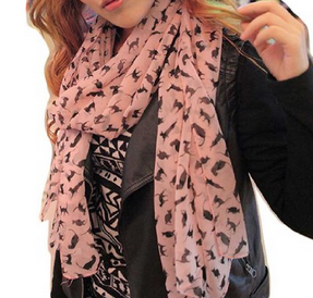 cat print scarf