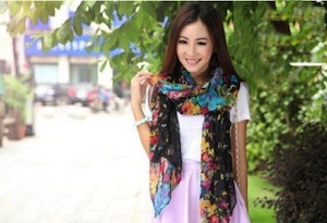 flowered scarf