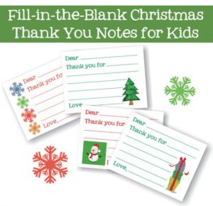 Fill in the Blank Christmas Thank You Notes for Kids (FREE Download ...