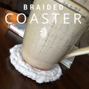Upcycled Fabric Hand Braided Coaster 49