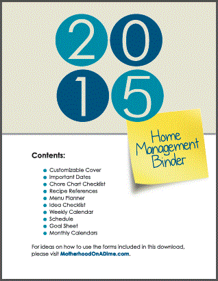 2015 Home Management Binder Printables