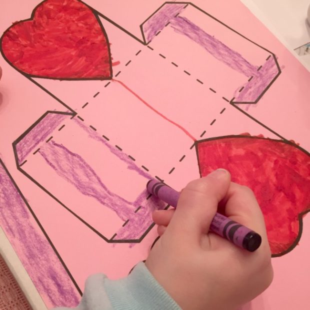 heart basket printable to color