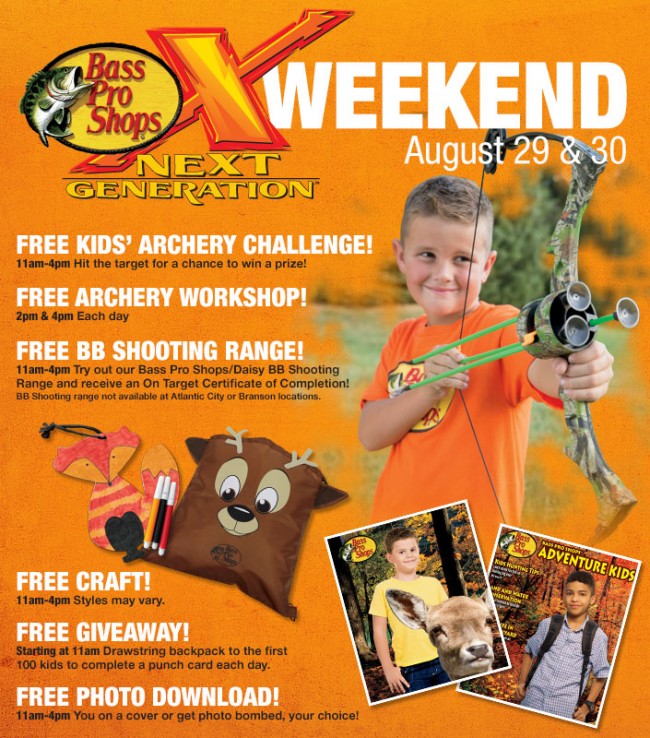 Bass Pro Shops Next Generation Weekend (Aug 29 & 30) Kids Activities