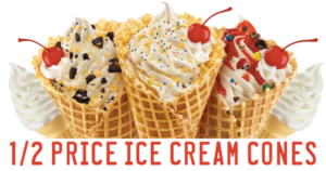 half price sonic cones