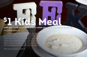olive garden $1 kids