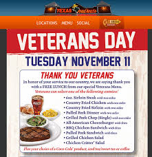 Veterans day free foods