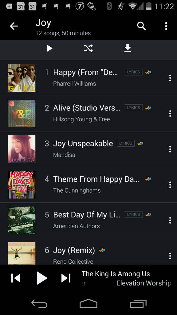 Free Amazon music trial - joy workout list