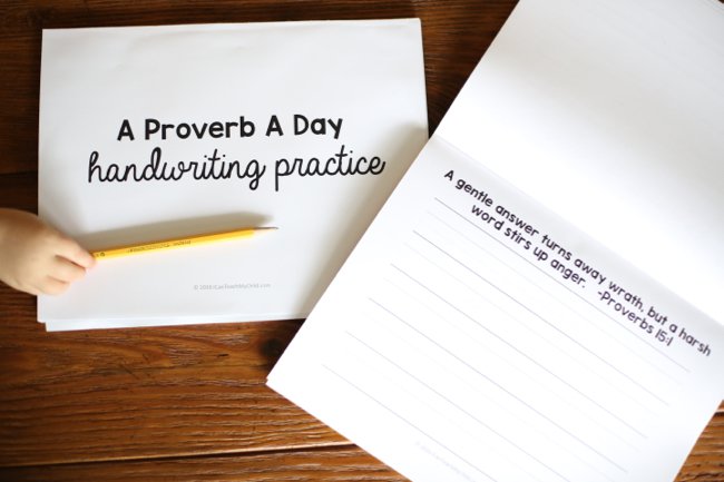 Free Proverbs Handwriting Pages