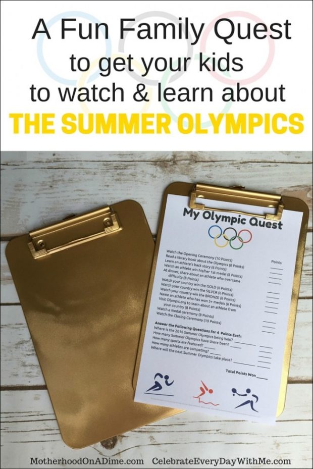 A Fun Family Quest to get your kids to watch and learn about the summer olympics