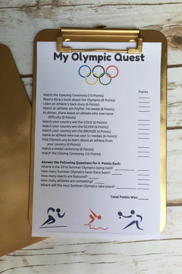 a fun family quest to get your kids to watch & learn about the summer olympics