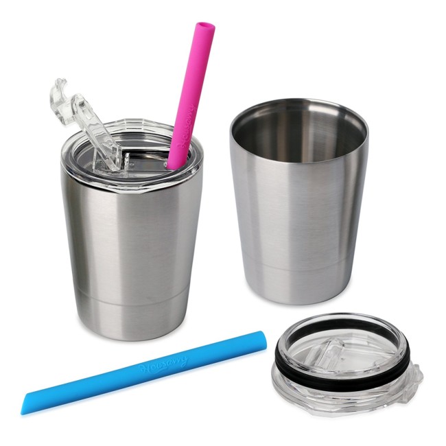Housavvy Stainless Steel Cups w/Straws, 2 pk for 11.89 (5.95 Each