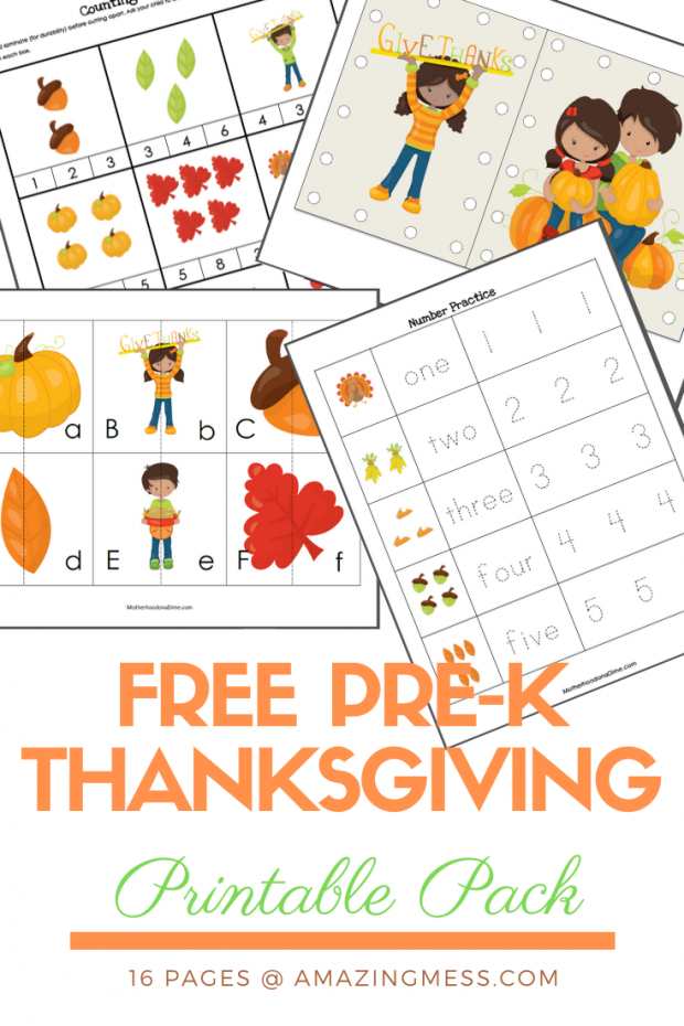 Free Pre K Thanksgiving Printables