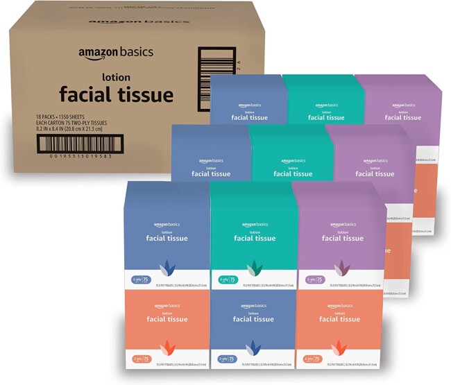 Amazon Basics Lotion Facial Tissue (18 Boxes) for $18.98 - $1.05 Per ...