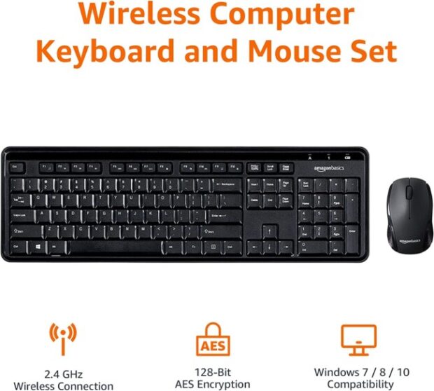 AmazonBasics Wireless Computer Keyboard and Mouse Set for 11.50 (reg
